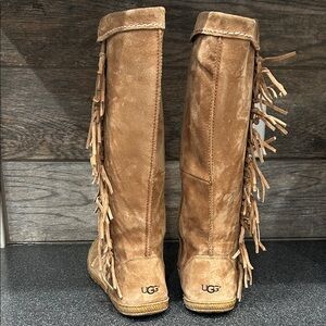 UGG Women's Brown Fringe Winter Boots